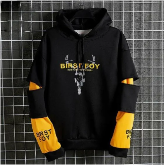 Black and yellow ripped hoodie by Extration